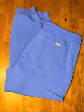 FIGS Zamora Jogger Scrub Pants Womens XL Petite Blue Technical Collection Cargo